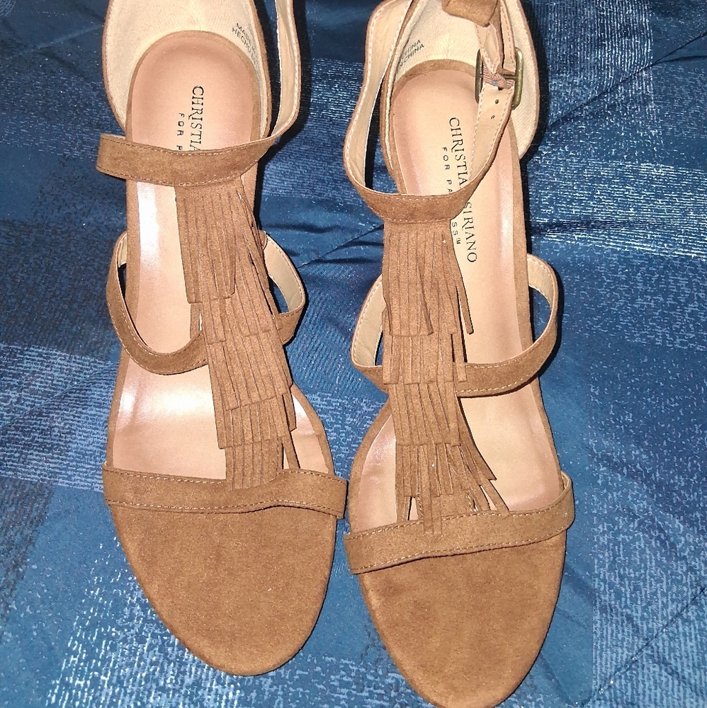 Christian Siriano Brown Fringe Sandals